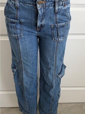 BDG Denim Y2K Cargo Jeans Size 26 Low Rise 100% Cotton Relaxed Fit